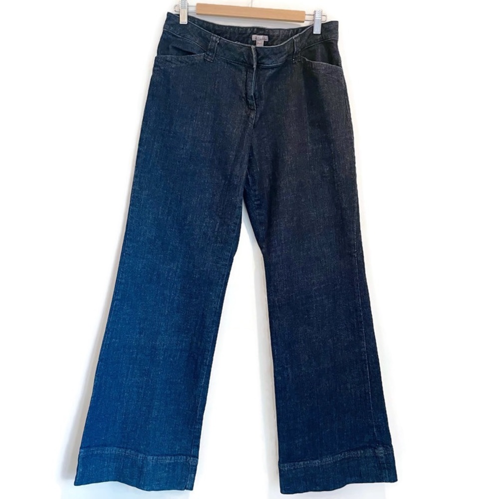 Wide Leg High Rise Dark Blue Jeans